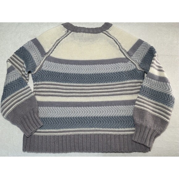 VICI Oakwood striped crewneck wool blend beige/lilac Women knit Sweater SzXL NEW - Picture 9 of 11